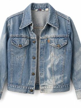 Vintage Levi's Light Blue Denim Jacket Orange Tab